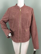 NWT Women&#39;s Kenneth Cole Reaction Faux Suede Laser Cut Jacket Sz L Large - £43.51 GBP