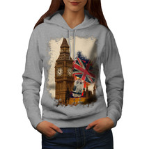 Wellcoda Tower Flag London UK Womens Hoodie, Union Casual Hooded Sweatshirt - £29.42 GBP