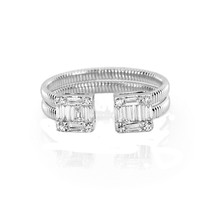 Natural 0.82ct Diamond Engagement Ring Invisible Set 18K White Gold G VS1 Square - £1,838.51 GBP