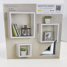 Melannco Floating Square Cube Shelves, for Bedroom, Living Room, Bathroom, Kit - £24.86 GBP
