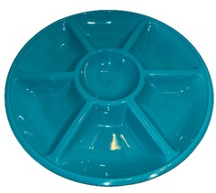 Party Special Ocassion Dip Veggie Snack 14”  Teal Tray Platter NEW24HR S... - $14.73