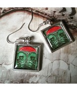 Unique IVY &amp; FLOWER EARRINGS vintage style ART NOUVEAU green VICTORIAN t... - €8,68 EUR