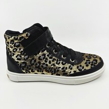 Skechers Shoutouts Glitz Cheetah Glam Black Gold Kid Girls Size 2.5 Sneakers - £36.04 GBP