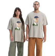 No Boundaries Unisex Oversized Graphic Tee, Beige Size 2XL(50-52) - £12.40 GBP