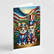 All American Chihuahua Greeting Cards Pack of 8 | Vibrant Breed Specific Artwork - $21.77