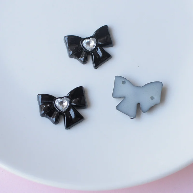 WFFNNKC 10Pcs Black Glitter Butterfly Flower Pearl Ornament DIY Garment -8 - €4,37 EUR