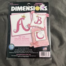 VTG Dimensions Princess Alphabet Monogram Counted Cross Stitch Kit 2004 ... - $185.64 MXN