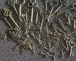 60+ Antique Bronze Vintage Skeleton Keys~ DIY~JEWELRY~ MANY SHAPES &amp; SIZ... - $22.44