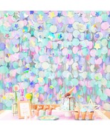 205Ft Pastel Party Decorations Circle Dot Backdrop Streamer Pastel Tissu... - $32.99