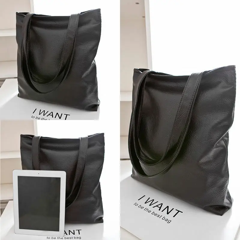 Hot Fashion Handbag Solid Soft Casual Tote PU Zipper Lady Shoulder Bag T... - $26.30