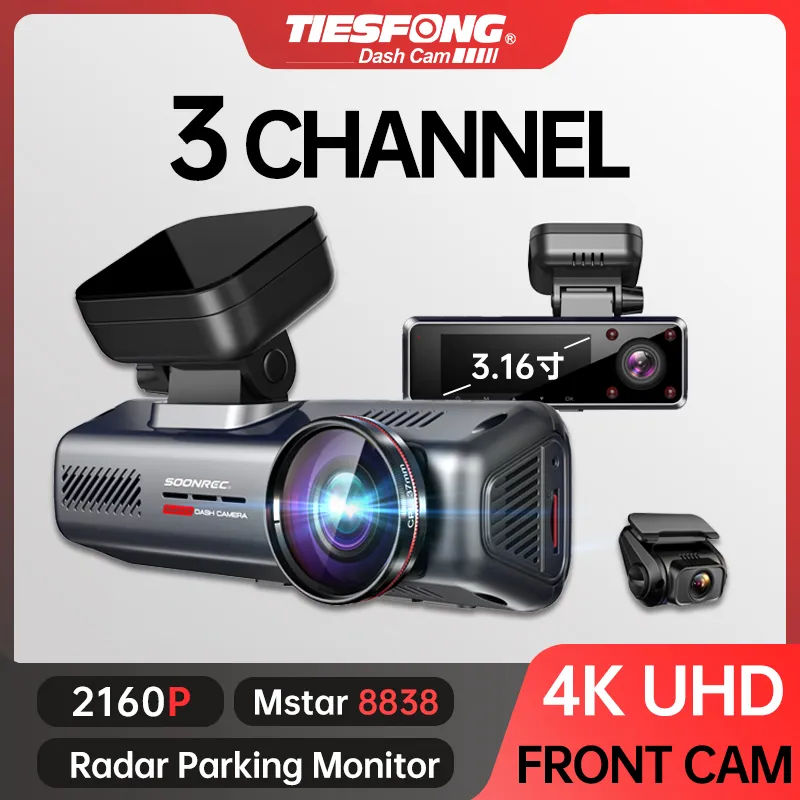 Tiesfong i5s 3 channel gps dash cam 2k 1440p 2 1080p for car dvr 360 auto thumb200