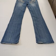 WallFlower Women's Blue Bootcut Jeans Embellished Pockets Stretch Denim Sz 9 Reg image 15