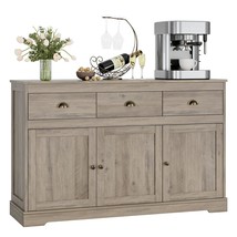 Buffet Storage Cabinet, Sideboard Farmhouse Server Bar Wine Cabinet With... - £230.76 GBP