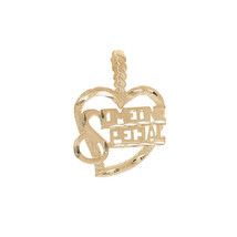 &quot;Someone Special&quot; Heart Pendant 14K Yellow Gold Diamond Cut - £109.99 GBP