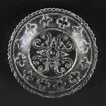 Lacy Flint Glass Roman Rosette Cup Plate Lee Rose 262, Antique c1840 3 3/8&quot; - £7.47 GBP