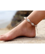 Cowrie Women Anklet Bracelet Natural Shell Wood Beads Ankle Beach Sandal... - £7.76 GBP