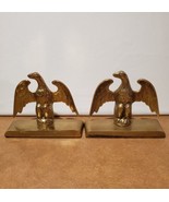 HEAVY SOLID BRASS VINTAGE FEDERAL STYLE EAGLE BOOKENDS VIRGINIA METALCRA... - £39.10 GBP
