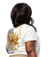 Women’s Organic Ribbed Neck T-Shirt – Kurama Back Print, Off White - $1,023.32 MXN