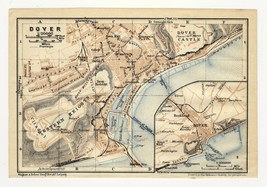 1927 Original Vintage City Map Of Dover / Kent / England - $23.05