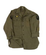 Vintage US Army M37 Green Wool Field Shirt with Gas Flap Size 15/32 Patches - €51,22 EUR