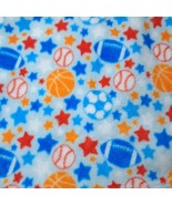 Swiggles sports balls Stars Baby Blanket Football Baseball Soccer Blue R... - $40.68 CAD