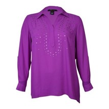 Style &amp; Co Womens Fashion Studded Top Size Medium Color Eastern Violet - $24.99