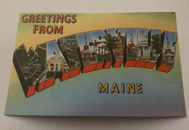 Vintage Postcard Unposted Greetings From Waterville Maine ME - £2.25 GBP