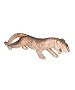Carved Marble Stone Cougar Panther Statue Beautiful Vein Variations 11” ... - £38.70 GBP