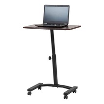 IRIS USA LTC-1 Rolling Workstation Table and Podium, Single, Brown, 596662 - $70.99
