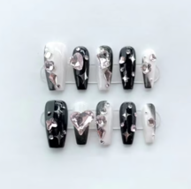 Cute girl Nails,Elegant Nail,Princess Nails,Stick on Nails,Shiny nails - £15.82 GBP