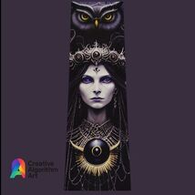 Midnight Crown Bookmark – Gothic Owl Empress Art - €2,55 EUR