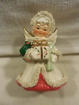 Vintage Napco Japan Ceramic Christmas Spaghetti Trim Angel Girl Planter ... - $29.95