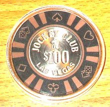 (1) $100. Jockey Club Casino Chip - 1983 - Bud Jones - Las Vegas, Nevada - £30.90 GBP