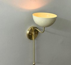 Luminous Elegance Handcrafted Mid Century Modern Brushed Brass Wall Lamp - £150.76 GBP