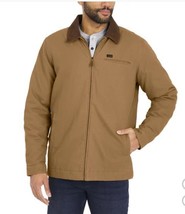 Wrangler Mens Jacket Brown Workwear Full-Zip Pockets Cotton Lined Midweight - $64.99