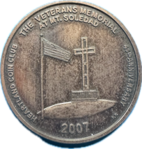 2007 Heartland Coin Club Oxidized Copper Medal; Veterans Memorial at Mt.... - $5.00