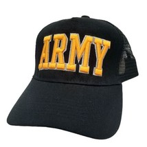 US Army Trucker Cap Hat Embroidered Snapback Black Mesh - £13.38 GBP