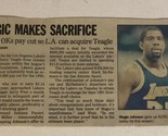 Vintage Magic Johnson Newspaper Article Magic Makes Sacrifice Ar1 - $6.92