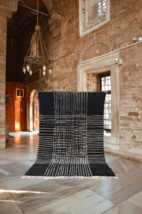 Black amazing Rug with his white checked lines really looks so beautiful - £381.29 GBP