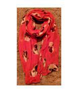 Joy Susan Lightweight 100% Viscose Wrap Scarf Red w/Pug 70&quot; x 30&quot; NWT - $22.84 CAD