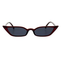 Skinny Rectangular Cateye Sunglasses Womens Vintage Retro Fashion Shades - £13.81 GBP+