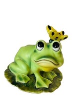 Frog Figurine vtg anthropomorphic Toad Butterfly Josef Original Joseph Japan - £27.20 GBP
