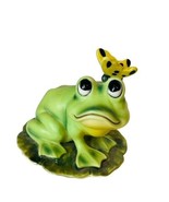 Frog Figurine vtg anthropomorphic Toad Butterfly Josef Original Joseph J... - $34.60