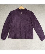 Style Co Jacket Womens 14 Purple Black Lined Zip Front Blazer Macys 8046... - £11.76 GBP