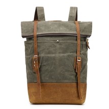 Europe Fashion Rivets Travel Backpacks Big Canvas Leather School Daypacks - £83.94 GBP