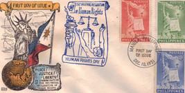 1st Day Of Issue Human Rigths Day Manila Philippines 1951 - £1.52 GBP