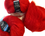 Laines Fonty Ombelle Mohair Wool Yarn 50g 3 Skeins Red NEW - $23.74