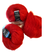 Laines Fonty Ombelle Mohair Wool Yarn 50g 3 Skeins Red NEW - £18.92 GBP