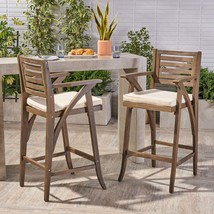 Grey Hermosa 2PC Barstool Set | Outdoor Patio Seating | Durable &amp; Modern - $420.99