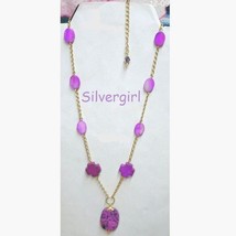 Purple Dyed Howlite Shell Beaded Necklace - $24.99
